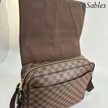 1円【未使用】 LOUIS VUITTON ルイ・ヴィトン/シェルトンMM/ダミエ/エベヌ/N41149 ショルダーバッグ レディース ブラウン バッグ_画像8