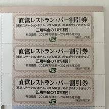 JR東日本株主サービス券 直営レストランバー割引券 ３枚 株主さま優待価格宿泊券 6枚　_画像2