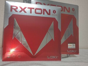 卓球　ラバー　LOKI RXTON 裏ソフト　黒赤2枚セット ラバー保護フィルム2枚付き