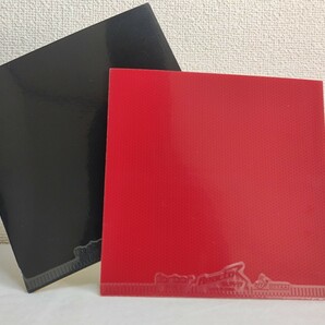 corbor 卓球ラバー 赤黒2枚セット 微粘着 特厚 ラバー保護フィルム2枚付きの画像1
