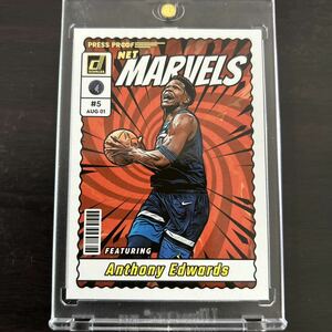 [ rare ]Anthony Edwards 2023-24 Panini Donruss Marvels Gold Press Proof NBA SP Anthony * Edwards 