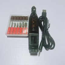 USB ミニ ペン ルーター リューター ダイヤモンド ビット 研磨 彫刻 電動 工具 ネイルケア ブラック_画像5