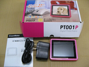 [ junk, exhibition goods, stand part defect ] Dream Manufacturers digital photo frame PT001-P (3.5 -inch / pink )(2)