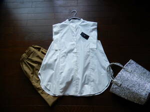 * new goods trying on only [URBAN RESEARCH/ Urban Research ]*23SS.4990 jpy F adult pretty cotton shoulder tuck blouse white 