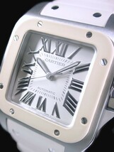 ★超美品 Cartier カルティエ サントス100 自動巻 MM W20122U2 Cal.076 ホワイトローマン 綺麗!★_画像2