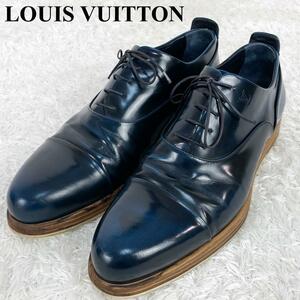 美品 LOUIS VUITTON ルイヴィトン ビジネスシューズ 革靴 レザー ブルー 青 メンズ 型番：DI1104 size27ｃｍ