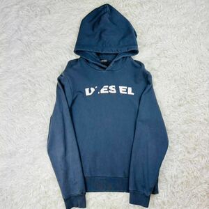 美品 DIESEL ディーゼル パーカー トレーナー スウェット ネイビー 紺色 綿 M相当 メンズ