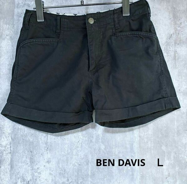 ベンデイビス　BEN DAVIS ショートパンツ　綿100% 　黒　Ｌ