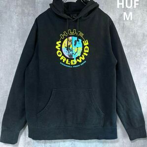 ハフ　HUF パーカー　黒　裏起毛　M