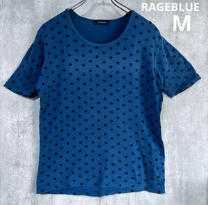 レイジブルー　RAGEBLUE Tシャツ　紺黒　ドット　M