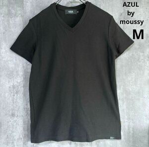 アズール　AZUL by moussy Tシャツ　黒　M ポリエステル51%