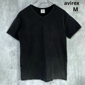 アヴィレックス　avirex Tシャツ　黒　M ポリウレタン5%