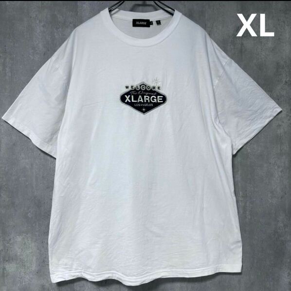 エクストララージ　xlarge Tシャツ　XL ロゴ部紺