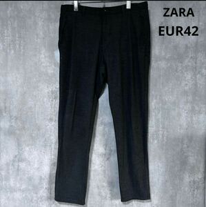 ザラ　ZARA パンツ　グレー　EUR42 ストレッチあり