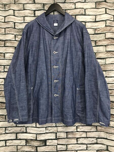 極美品★POST O'ALLS OVERALLS ポスト オーバーオールズ★2114-R-11 NAVY-BLU-R chambray indigoシャンブレーカバーオールジャケット