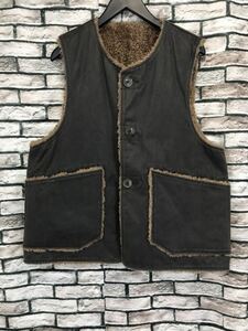 極美品★Engineered Garments エンジニアードガーメンツ★Over Vest コットン×ボアフェイクファーリバーシブルオーバーベスト