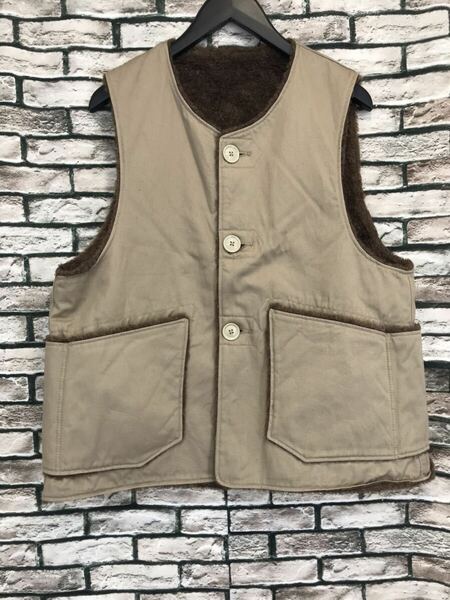 極美品★Engineered Garments エンジニアードガーメンツ★Over Vest コットン×ボアフェイクファーリバーシブルオーバーベスト 