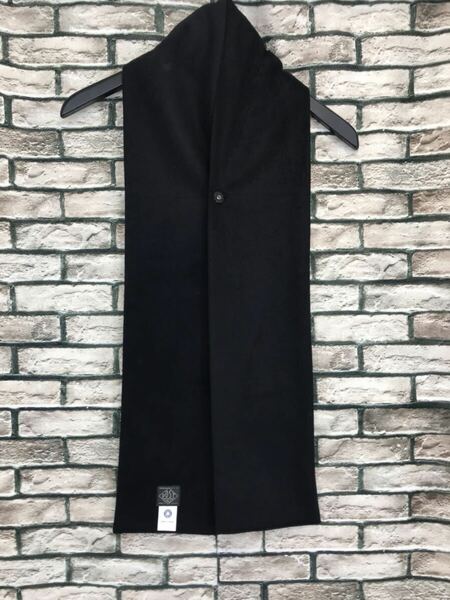 極美品★POST O'ALLS OVERALLS ポスト オーバーオールズ★3907 BM1 POS-TOLE beaver melton black ストール マフラー