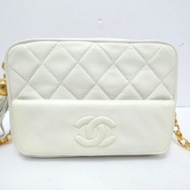 Dz790502 シャネル ショルダーバッグ チェーンバッグ タッセル付き ヴィンテージ　 マトラッセ ホワイト レディース CHANEL 中古_画像3