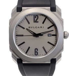 Th552301 ブルガリ オクト オリジナーレ BG041C14TVD/BGO41T グレー×ブラック系 自動巻き チタン×ラバー 腕時計 BVLGARI 超美品・中古