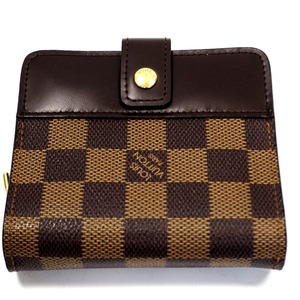 Th553011 ルイ・ヴィトン ダミエ コンパクト・ジップ N61668 二つ折りコンパクト財布 LOUIS VUITTON 中古