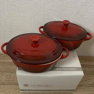 送料無料● 美品●ルクルーゼ　ミニオーバルココット　チェリーレッド