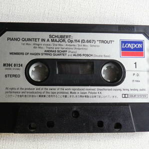 ◆カセット◆シューベルト SCHUBERT PINANO QUINTET IN A MAJOR,Op.114（D.667）TROUT カセット本体のみ 中古カセットテープ多数出品中！の画像4