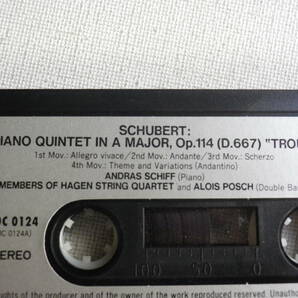 ◆カセット◆シューベルト SCHUBERT PINANO QUINTET IN A MAJOR,Op.114（D.667）TROUT カセット本体のみ 中古カセットテープ多数出品中！の画像6