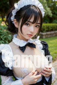 zz24 メイド ポスター コスプレ 高画質 イラスト AI 即決 ポスターアート 美女 乳 かわいい ブロマイド チェキ 写真 美少女 セクシー 黒髪