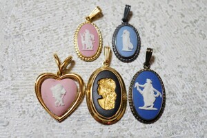 B2178 WEDG WOOD/ Wedgwood pendant brand Vintage accessory large amount set together . summarize set sale necklace 