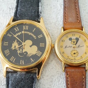 F689 Disney/ディズニー ミッキーマウス ゴールドカラー 腕時計 6点セット アクセサリー 大量 まとめて おまとめ まとめ売り 不動品の画像2
