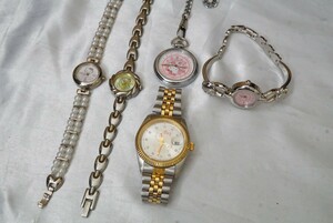 F966 HELLO KITTY/ Hello Kitty character wristwatch pocket watch 5 point quartz accessory large amount together . summarize set sale immovable goods 