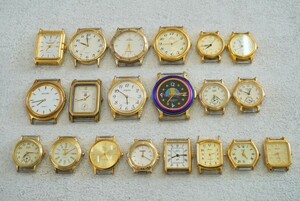 F985 ゴールドカラー 文字盤 フェイス 20点セット 腕時計 アクセサリー レディース メンズ 大量 まとめて おまとめ まとめ売り 不動品