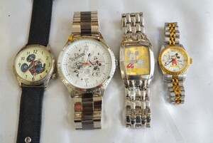 F269 Disney/ディズニー MICKEY MOUSE/ミッキーマウス 腕時計 4点セット アクセサリー 大量 まとめて おまとめ まとめ売り 不動品