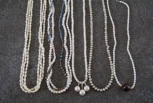 B1223 本真珠 淡水パール ネックレス ヴィンテージ アクセサリー 大量 セット まとめて おまとめ まとめ売り ペンダント 淡水真珠
