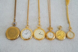 F45 Gold color pocket watch etc. 6 point set quartz Vintage accessory antique large amount together . summarize set sale immovable goods 