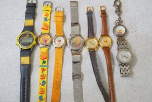 F280 DISNEY/ Disney Winnie The Pooh Winnie the Pooh wristwatch etc. 8 point quartz digital accessory large amount together . summarize immovable goods 