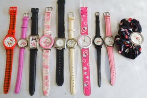 F273 HELLO KITTY/ Hello Kitty My Melody Sanrio character wristwatch quartz accessory large amount set together . summarize immovable goods 