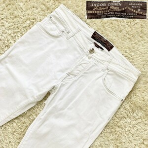 [ largish size W34*koro net regular goods ]JACOB COHEN tailored white jeans / stretch Denim pants *PW622*yakobko-en(4)