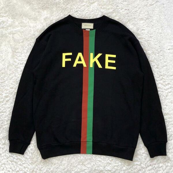 ［美品］20AW グッチ　GUCCI フェイクノットプリントスウェット　シェリーライン　トレーナー　Fake/Not Print