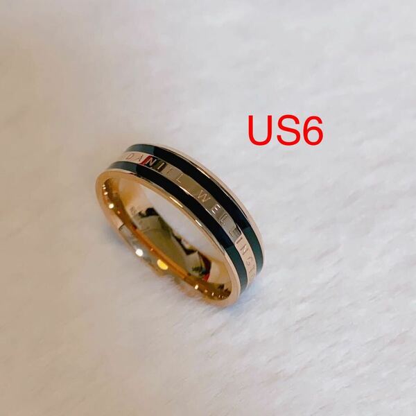 新品未使用　Daniel Wellington ダニエルウェリントン リング　指輪　EMALIE RING US6 日本サイズ11.5 ローズゴールドxブラック