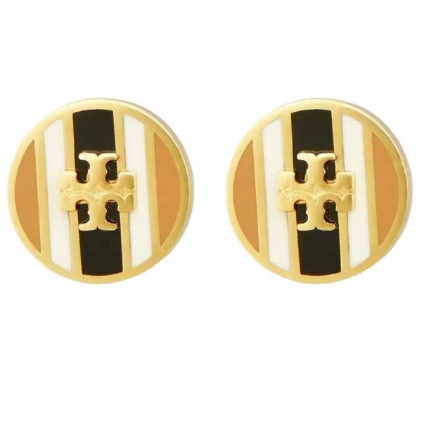 新品未使用　TB083 Tory Burch トリーバーチ　定番 ロゴ ピアス　エナメル