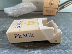 未使用品！煙草ピース　タバコPeace　陶器製　たばこ型　灰皿　ノベルティ▼昭和レトロ