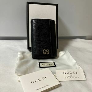 [ beautiful goods ]GUCCI Gucci 6 ream key case key ring GG Logo leather accessory attaching serial equipped 