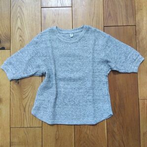 【UNIQLO】ワッフルドルマン風トップス (杢グレー)120