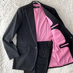[ Italy made high class cloth ] beautiful goods L*DSQUARED2 Dsquared tuxedo suit setup lining pink side chapter formal 48 black black 
