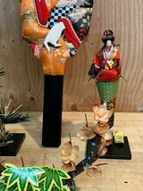 置物 日本人形 羽子板 芸者 ヴィンテージ　サイズ高さ54cm ヴィンテージ_画像4