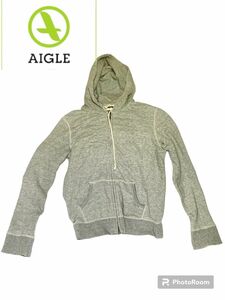 【エーグル】 AIGLE レディース　パーカー　 グレー　ダブルジップファスナー　春