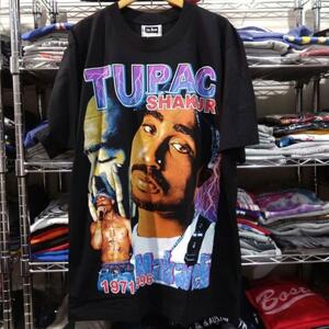 90s HIP HOP クラシック『2PAC』ラッパー WEST COAST ストリート RAP Tee GANGSTA ラップティー G-RAP ラップT『国内XLサイズ相当』表記L29