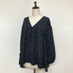 re dragon m Journal Standard dot wide blouse navy 